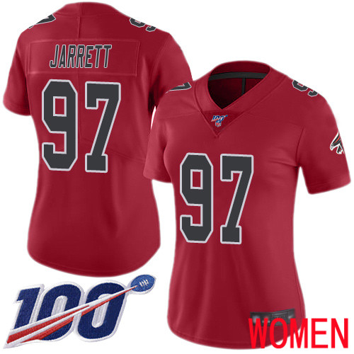 Atlanta Falcons Limited Red Women Grady Jarrett Jersey NFL Football #97 100th Season Rush Vapor Untouchable->women nfl jersey->Women Jersey